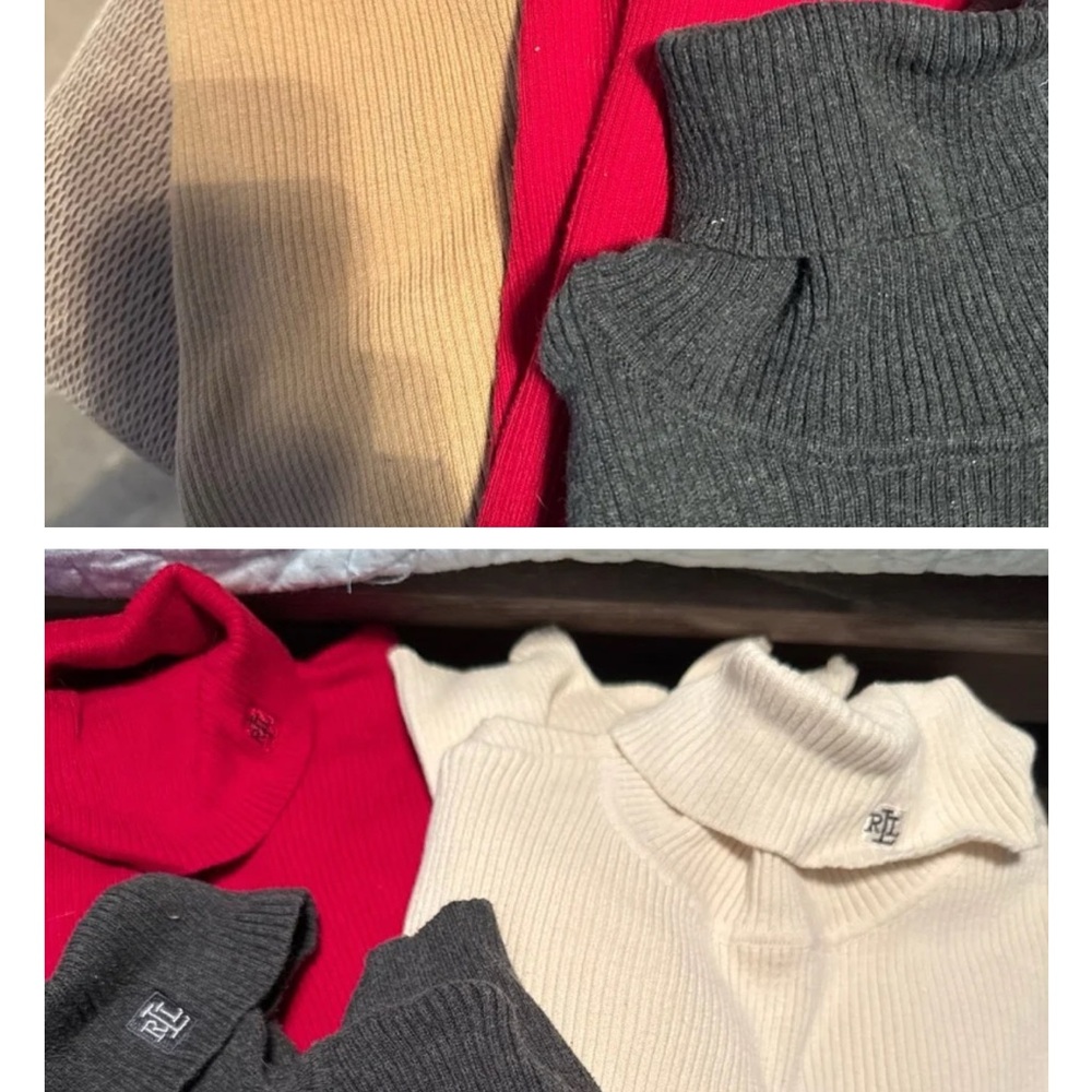 Ralph Lauren Turtleneck Sweater Collection (4 : 1 each Red, Grey, Tan, Cream)